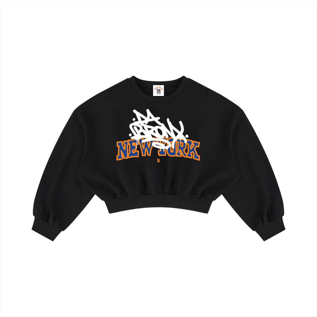 Bronx Basketball 2026 Playoff Edition Women's Boxy Cropped Crewneck Sweatshirt by Bronx Native