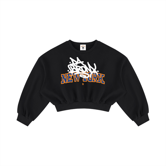 Bronx Basketball 2026 Playoff Edition Women's Boxy Cropped Crewneck Sweatshirt by Bronx Native