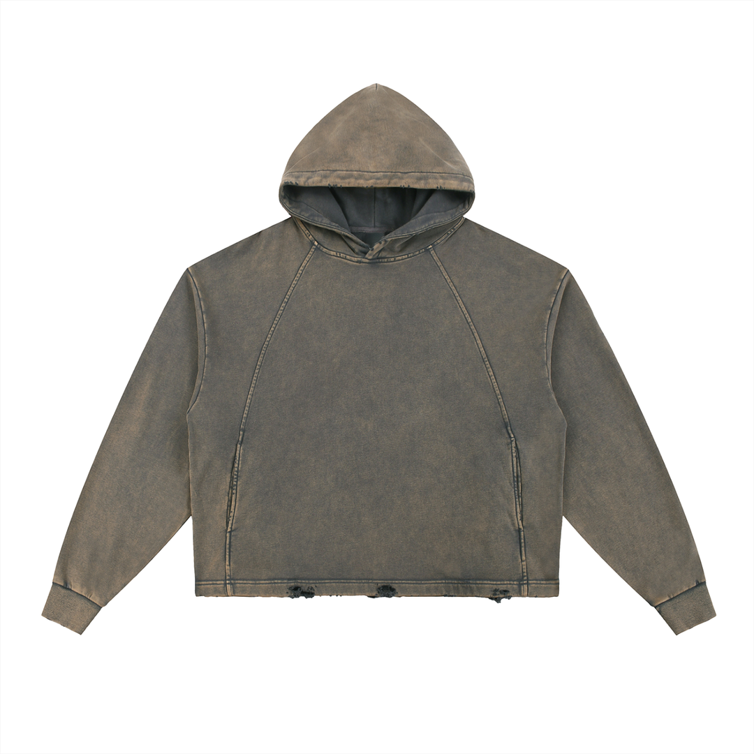 DTMF en El Bronx Vintage Washed Frayed-Hem Hoodie