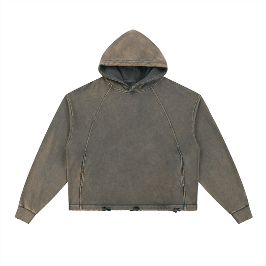 DTMF en El Bronx Vintage Washed Frayed-Hem Hoodie