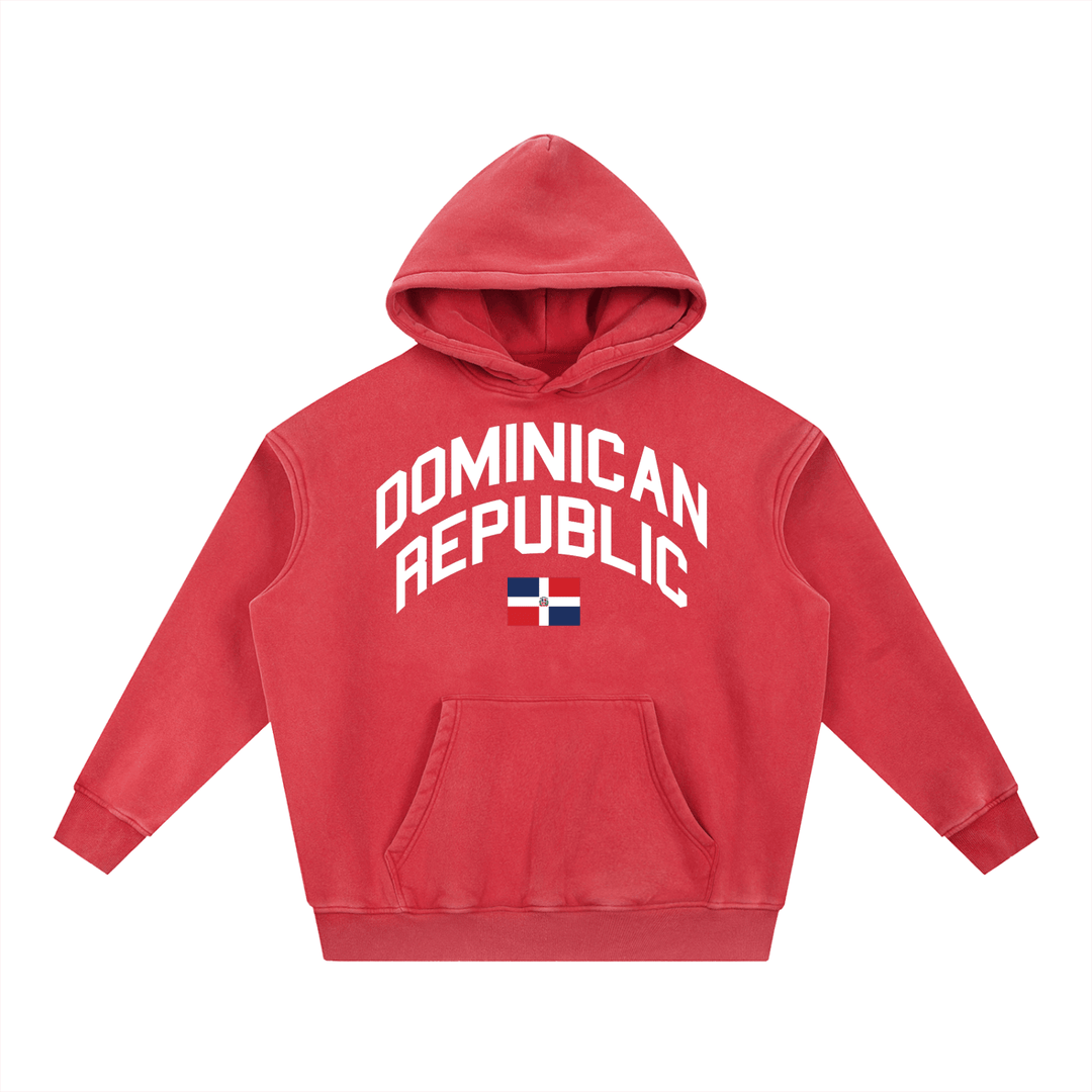 Dominican Republic 🇩🇴 Snow Wash Fleece Oversize Hoodie