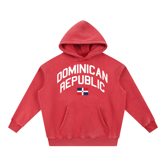 Dominican Republic 🇩🇴 Snow Wash Fleece Oversize Hoodie