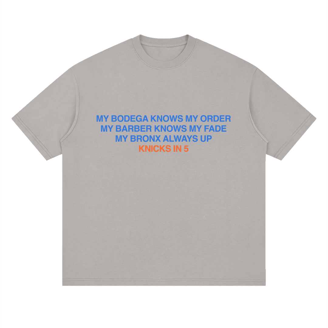 Knicks in 5 Limited Edition Finals Run Streetwear Loose Drop Shoulder T-Shirt