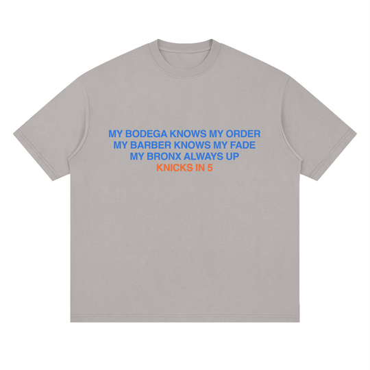 Knicks in 5 Limited Edition Finals Run Streetwear Loose Drop Shoulder T-Shirt