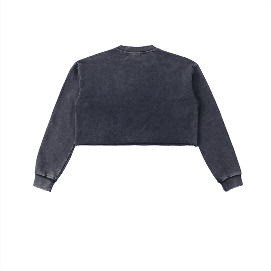 Bronx Basketball 2026 Playoff Edition Women's Snow Washed Raw Edge Cropped Sweatshirt by Bronx Native