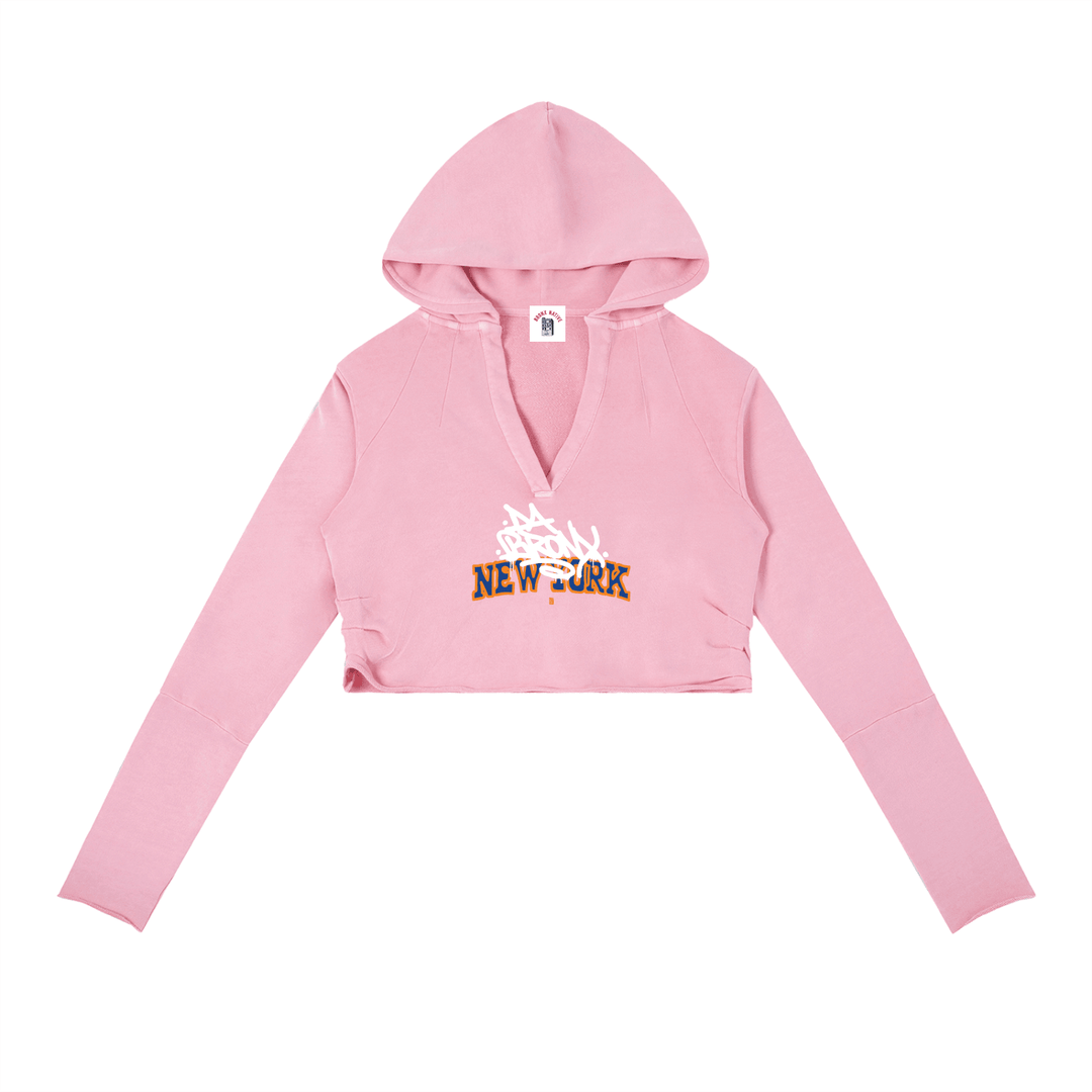Bronx Basketball 2026 Playoff Edition Women's Vintage Washed Raw Edge Hoodie by Bronx Native