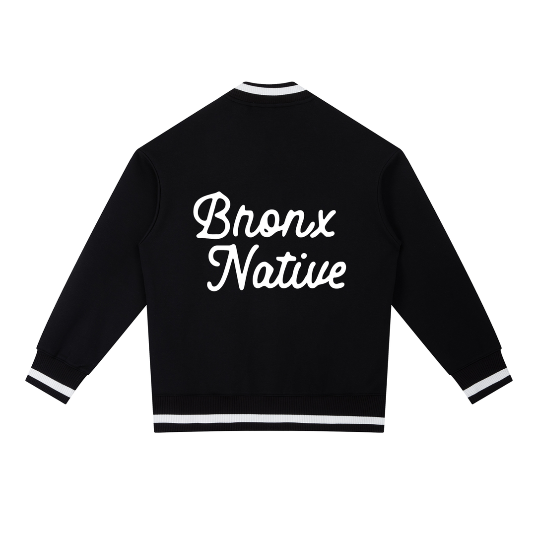 Bronx Native Classy Contrast Piping Zip Bomber Jacket
