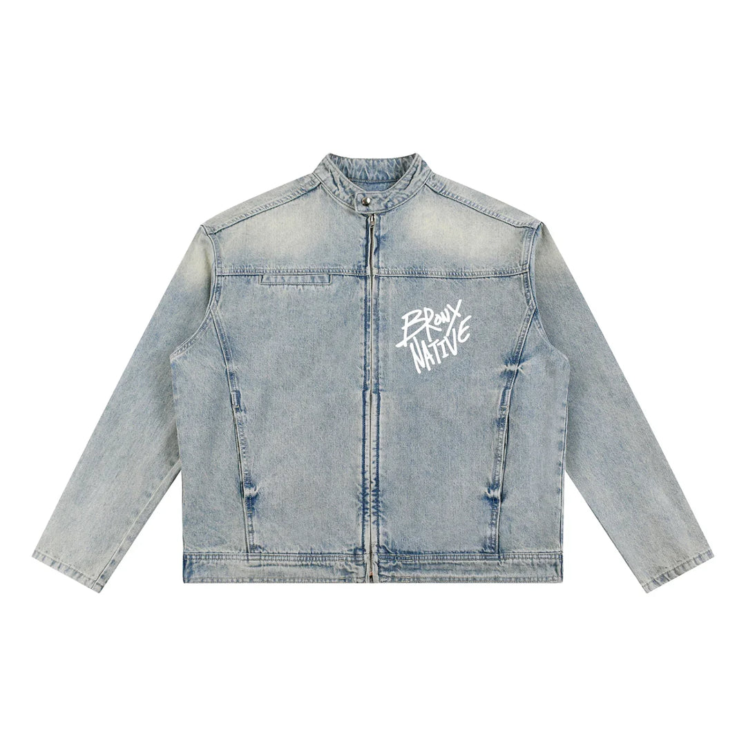 Da Bronx Vintage Wash Zip Denim Jacket – Bronx Native Shop
