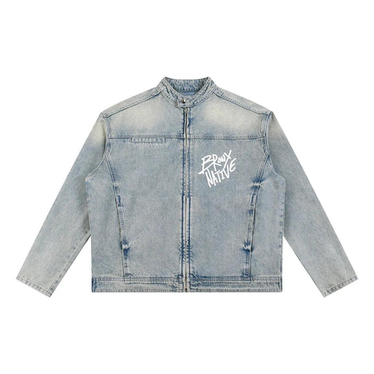 Da Bronx Vintage Wash Zip Denim Jacket