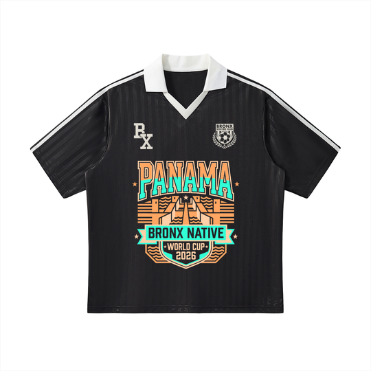 Panama x Bronx Native Color Pop Contrast Collar Striped Soccer Jersey product image 1 of 2 by Bronx Native