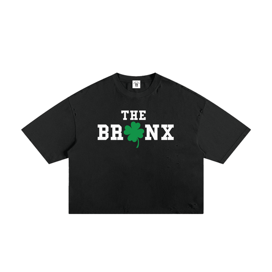 The Bronx Clover St. Patty's Day Drop Classic Frayed Boxy Tee by Bronx Native