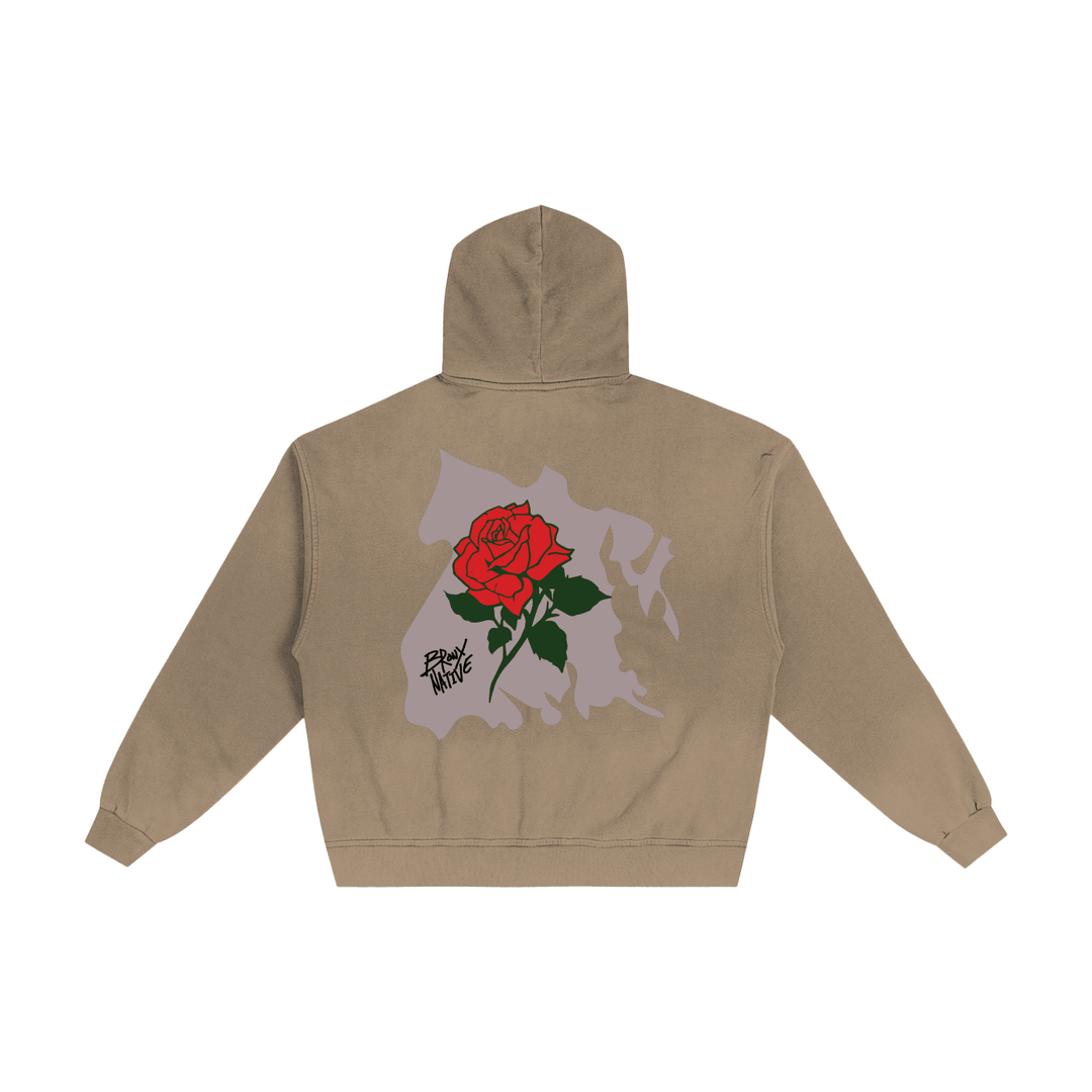 Bronx Rose Hand-Frayed Sunfade Zip Hoodie by Bronx Native for New York summer