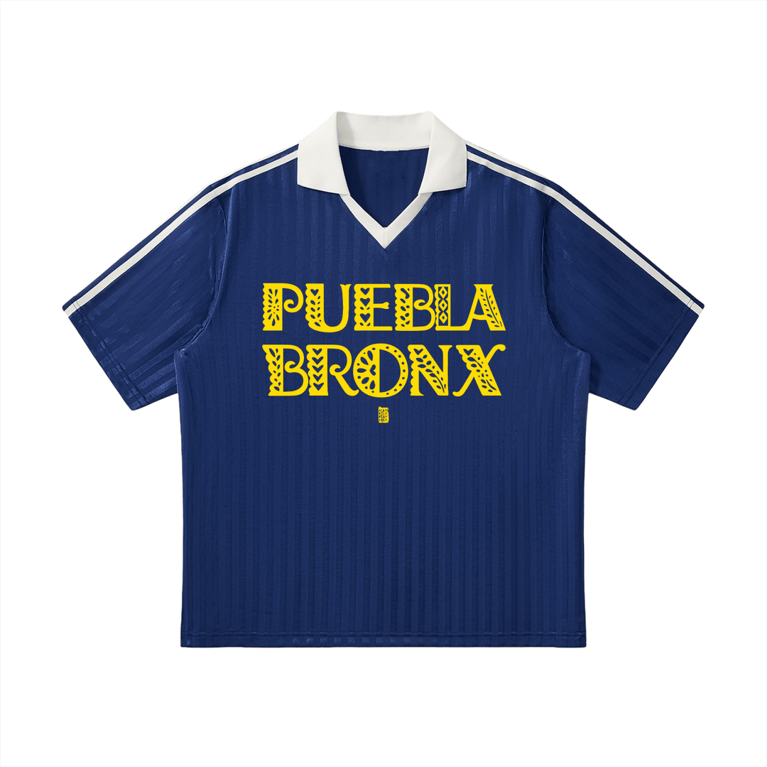 Contrast Collar Striped Soccer Jersey by Bronx Native