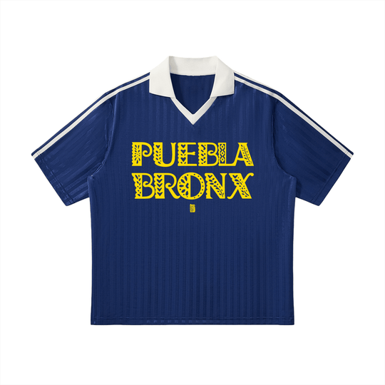 Contrast Collar Striped Soccer Jersey by Bronx Native