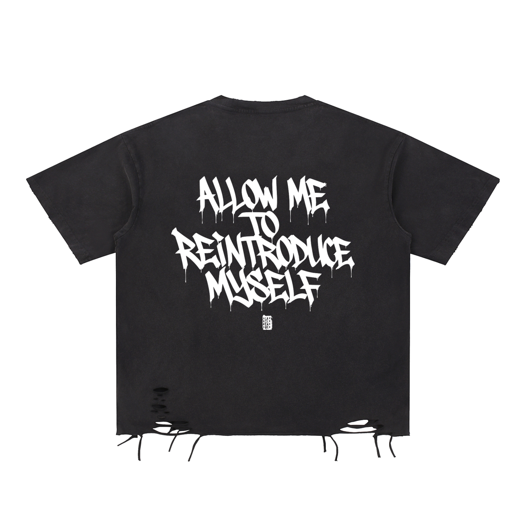 Jay-Z Discography Snow Washed Raw-Hem T-Shirt
