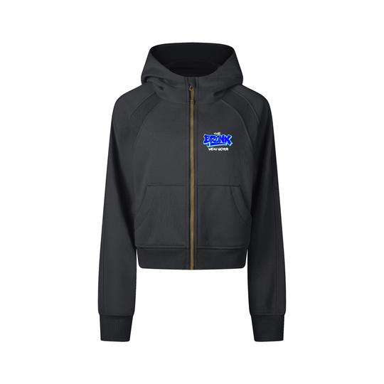 The Bronx New York Womens Cropped Zip-Through Hoodie