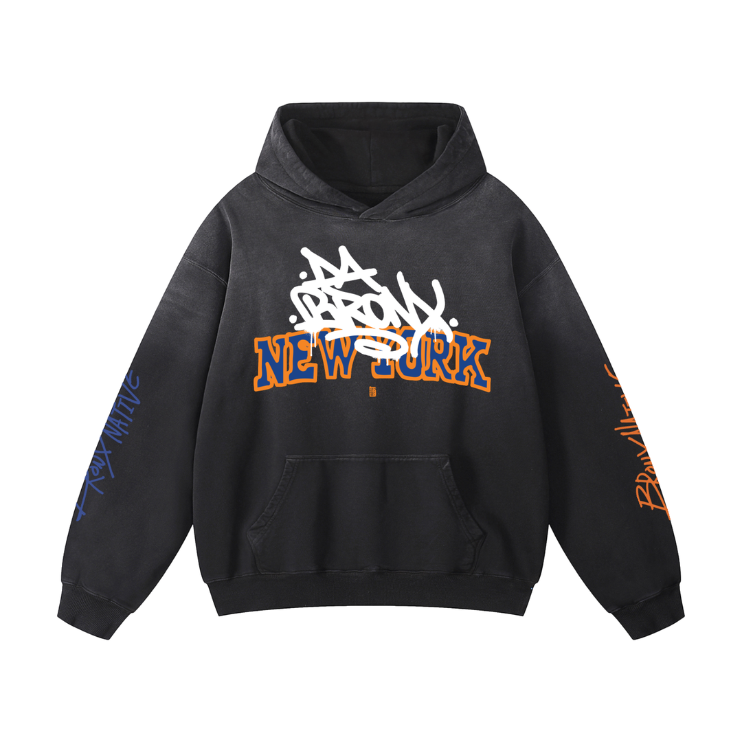 Bronx Basketball 2026 Playoff Edition Heavyweight Sunfade Oversized Hoodie