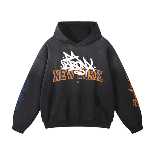 Bronx Basketball 2026 Playoff Edition Heavyweight Sunfade Oversized Hoodie