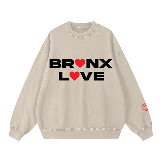 Bronx Love Snow Washed Oversized Sweatshirt