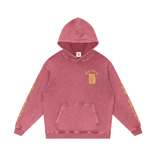 The Bronx Day Lily Snow Washed Loose Cotton Hoodie by Bronx Native for New York summer