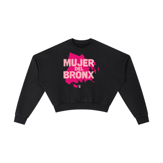 Mujer Del Bronx Vintage Washed Cropped Sweatshirt