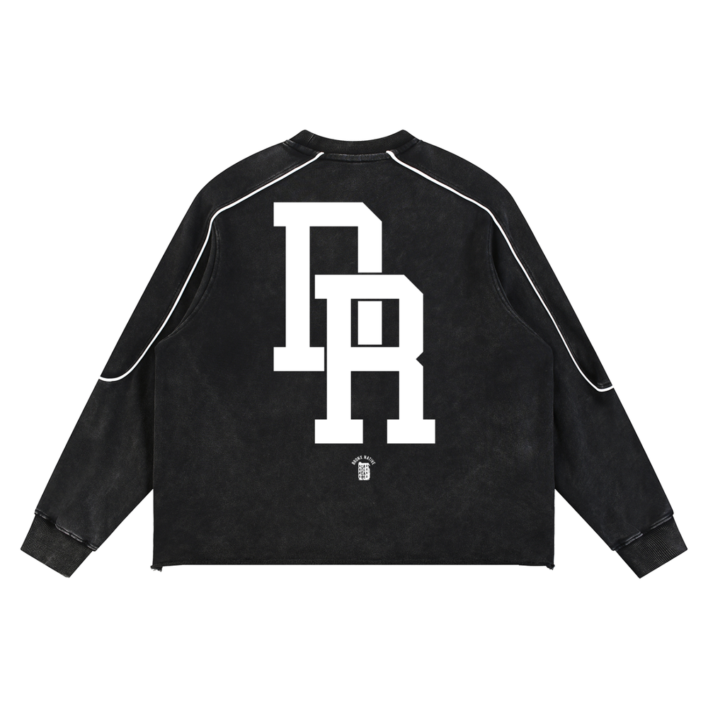 Capitaleño Mineral Wash Piping Raw Hem Sweatshirt