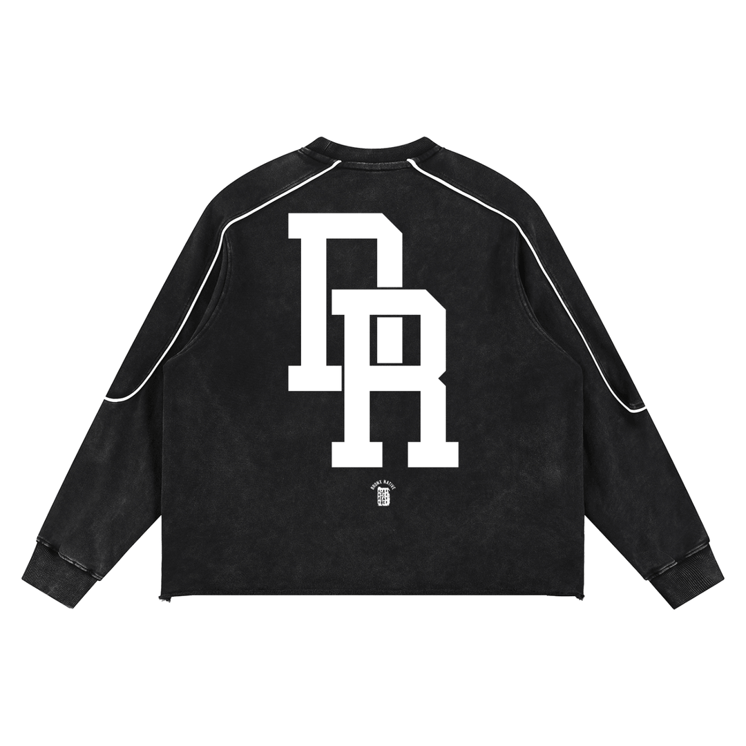 Capitaleño Mineral Wash Piping Raw Hem Sweatshirt