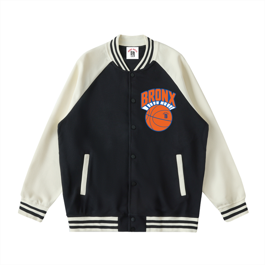 Bronx Basketball 2026 Playoffs Two Tone Raglan Sleeve Varsity Jacket by Bronx Native