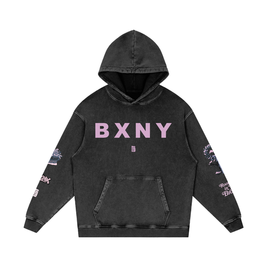 Rooted in BXNY Snow Washed Loose Cotton Hoodie