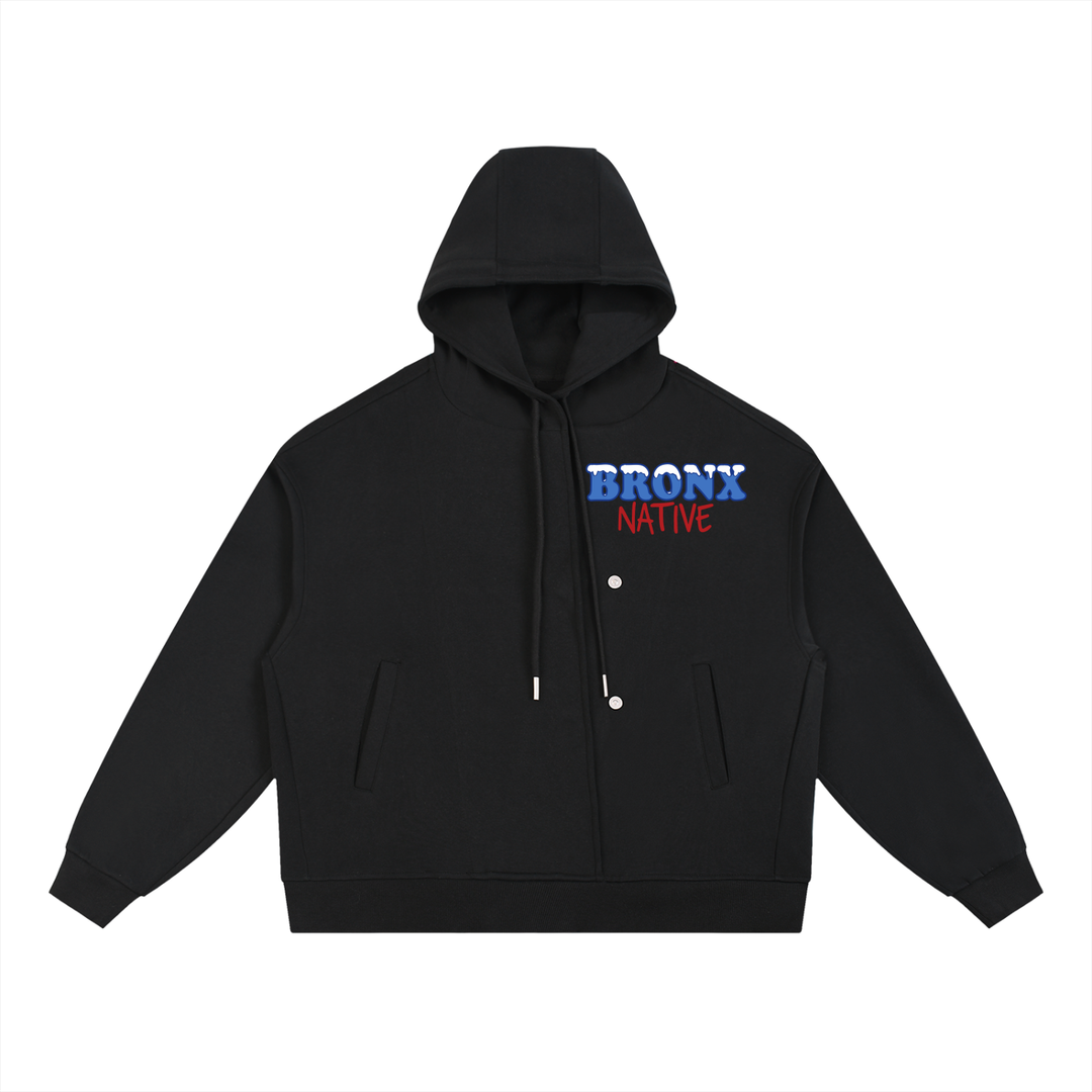 Bronx Native ❄️ Boxy Button Placket Hoodie