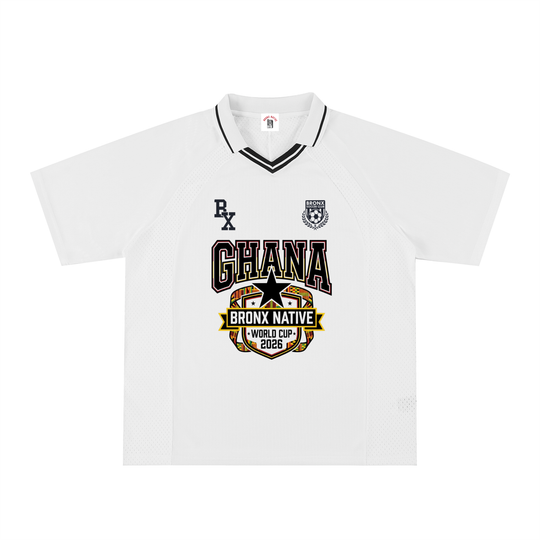 Ghana x Bronx Native Striped V-Neck Soccer Jersey product image 1 of 2 by Bronx Native