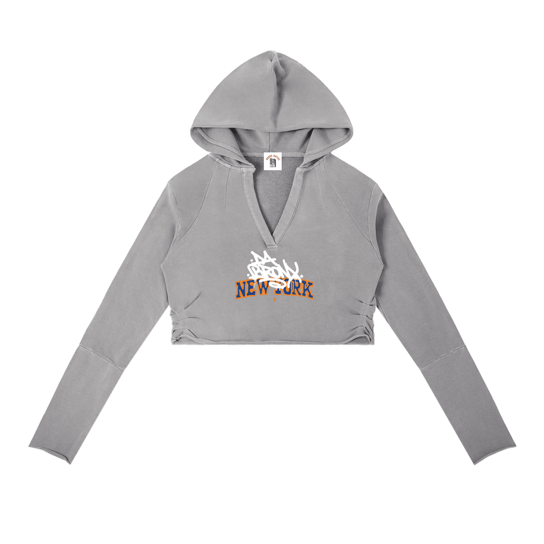 Bronx Basketball 2026 Playoff Edition Women's Vintage Washed Raw Edge Hoodie by Bronx Native