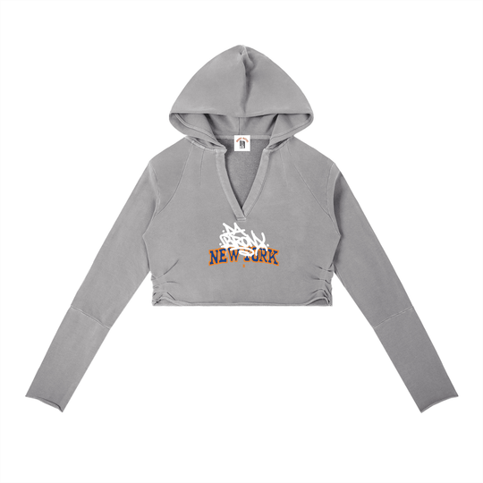 Bronx Basketball 2026 Playoff Edition Women's Vintage Washed Raw Edge Hoodie by Bronx Native