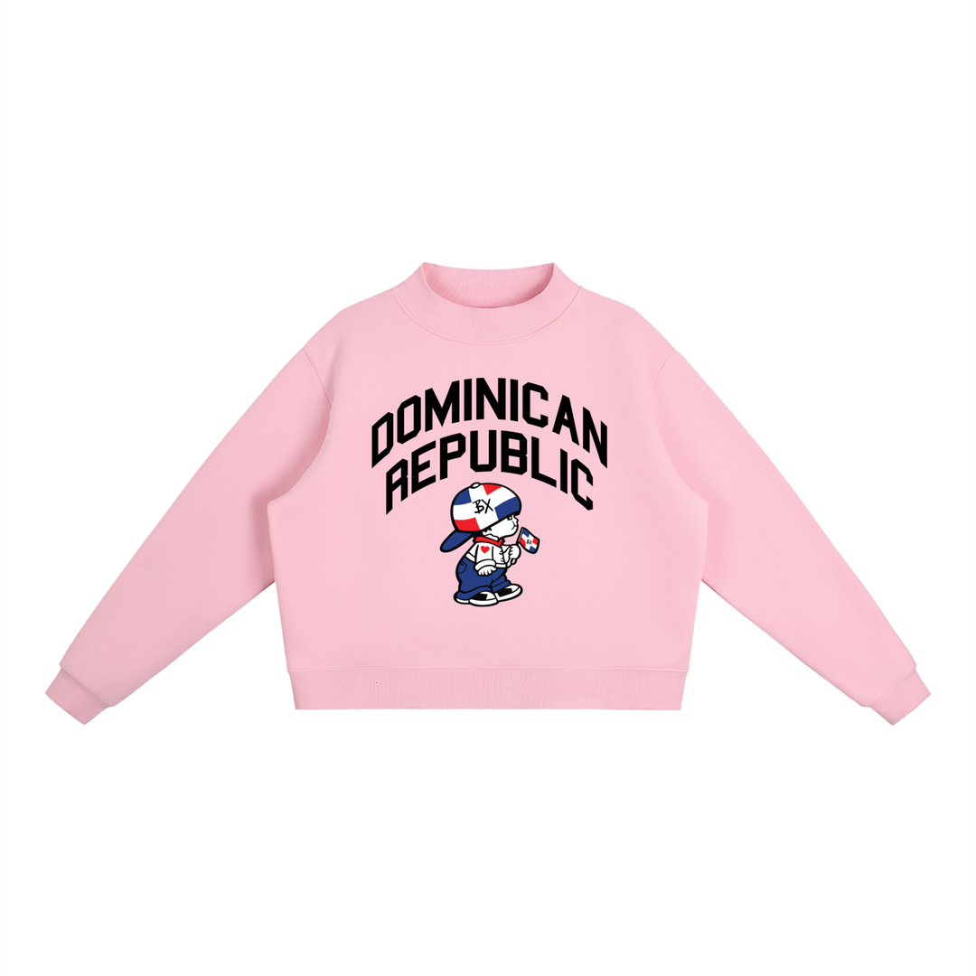 Dominican Republic Essential Fleece Mock-Neck Crew Sweatshirt