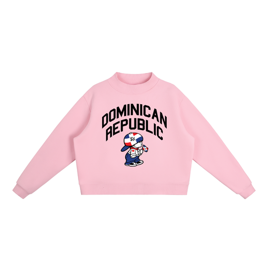 Dominican Republic Essential Fleece Mock-Neck Crew Sweatshirt