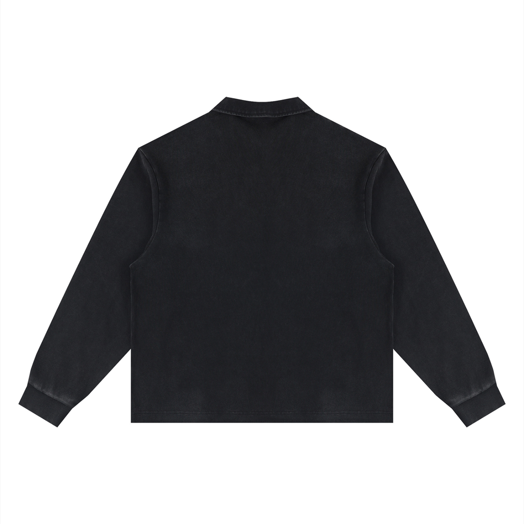 Unisex Loose Long Sleeve Polo Shirt