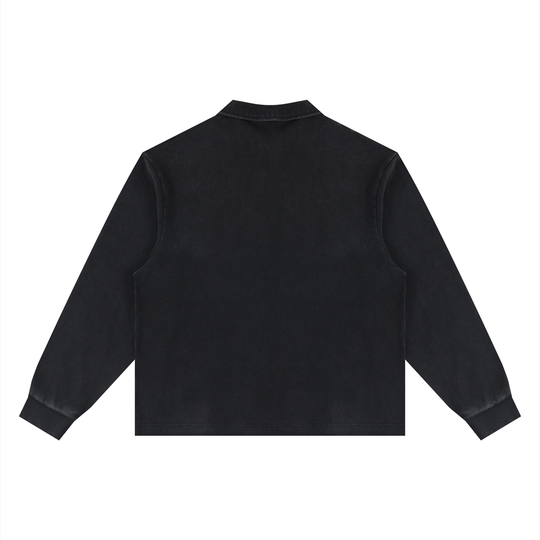 Unisex Loose Long Sleeve Polo Shirt