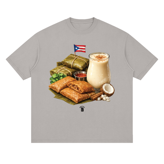 Nochebuena PR Edition Streetwear Loose Drop Shoulder T-Shirt by Bronx Native - Puerto Rico Collection