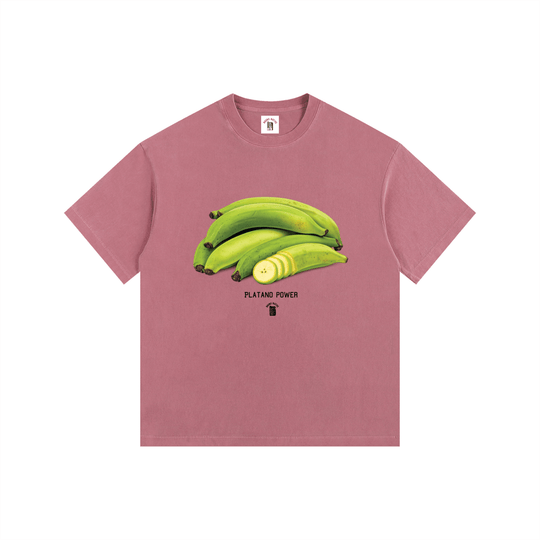 Platano Power Vintage Washed Oversized Cotton T-Shirt