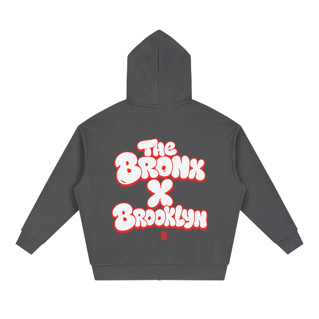 BX x BK 30th Anniversary Loose Full-Zip Hoodie by Bronx Native — BX x BK 30th Anniversary Stadium Series product image
