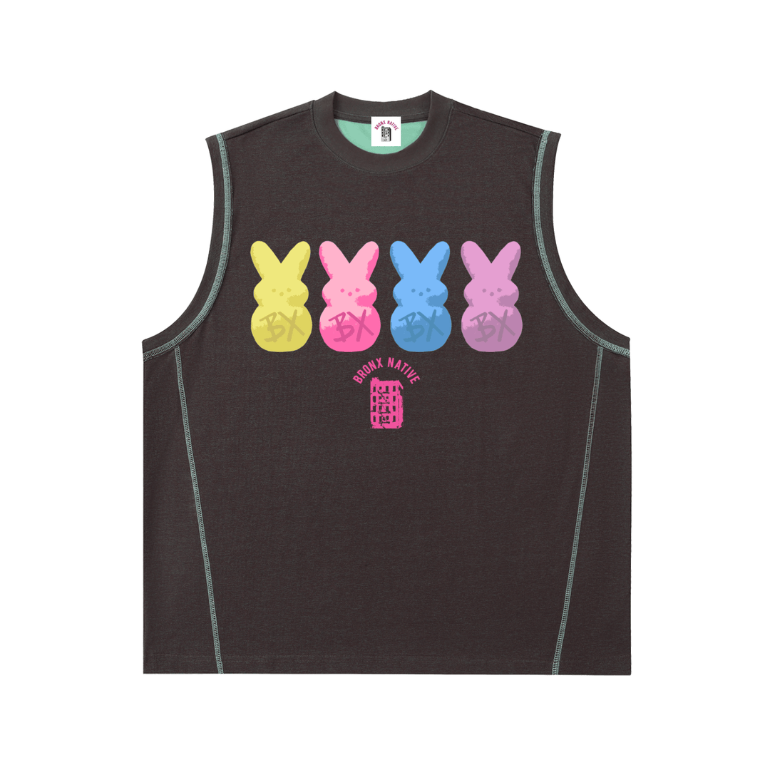 BX Bunnies Contrast Panel Cooling Performance Tank Top by Bronx Native for New York summer