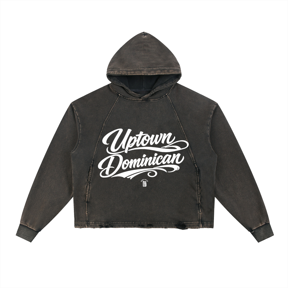 Uptown Dominican Vintage Washed Frayed-Hem Hoodie