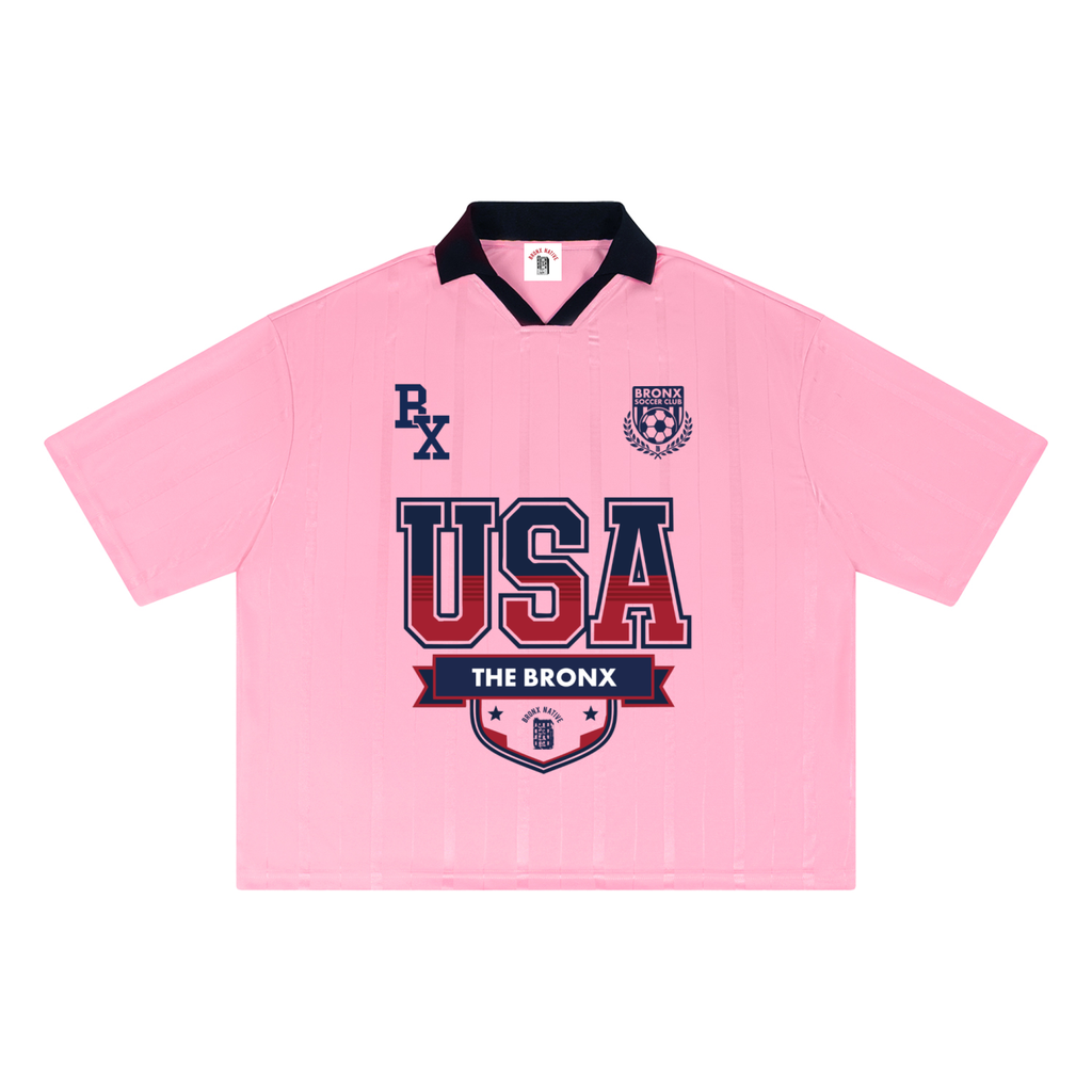 USA x Bronx Native Unisex Striped Boxy Soccer Jersey | Bronx