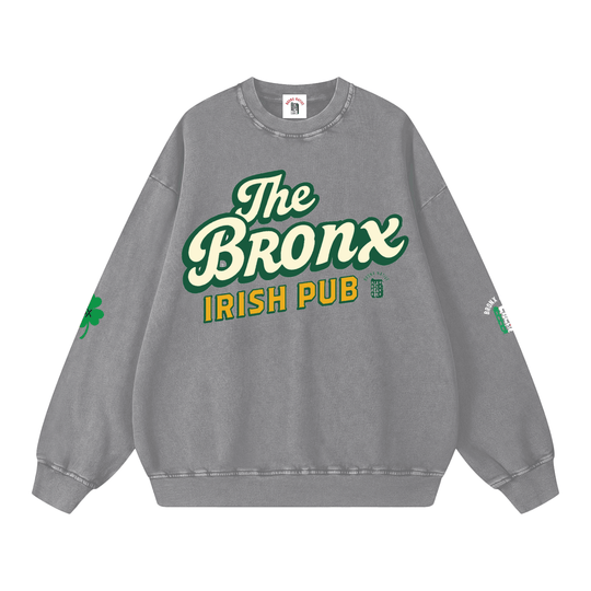 The Bronx Irish Pub Snow Washed Oversized Sweatshirt by Bronx Native for New York summer