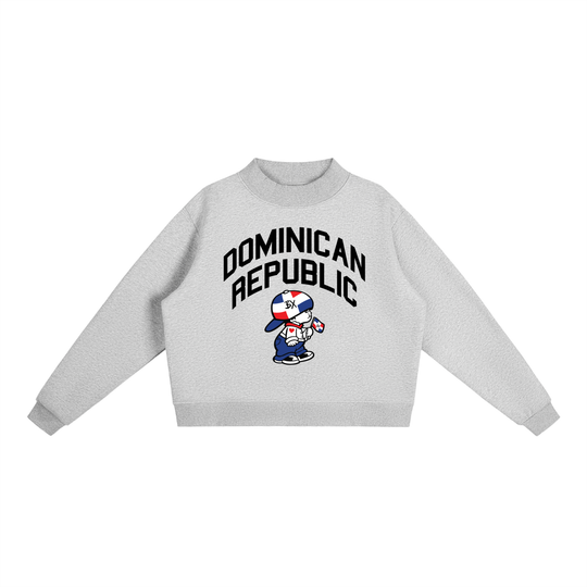 Dominican Republic Essential Fleece Mock-Neck Crew Sweatshirt