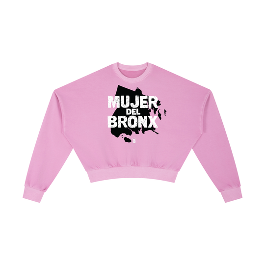 Mujer Del Bronx Vintage Washed Cropped Sweatshirt