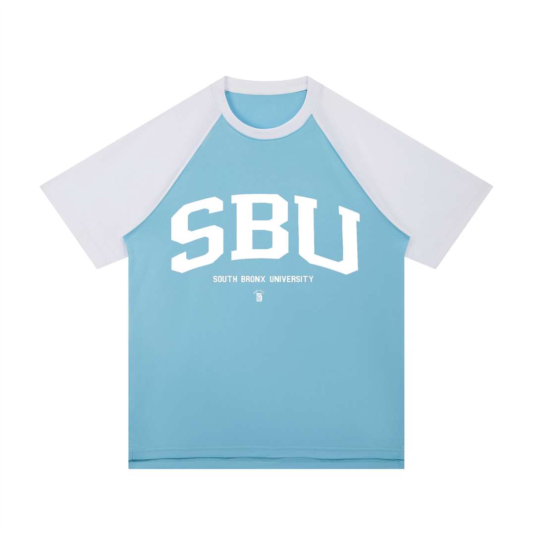 South Bronx University (SBU) Contrast Raglan Sleeve Mesh T-Shirt
