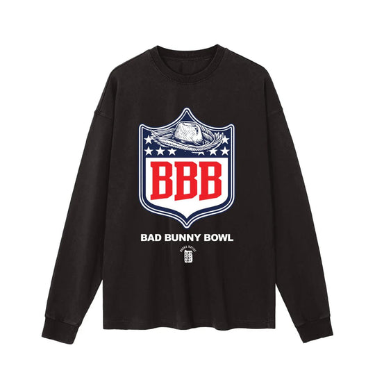 Bad Bunny Bowl Vintage Washed Long Sleeve T-Shirt