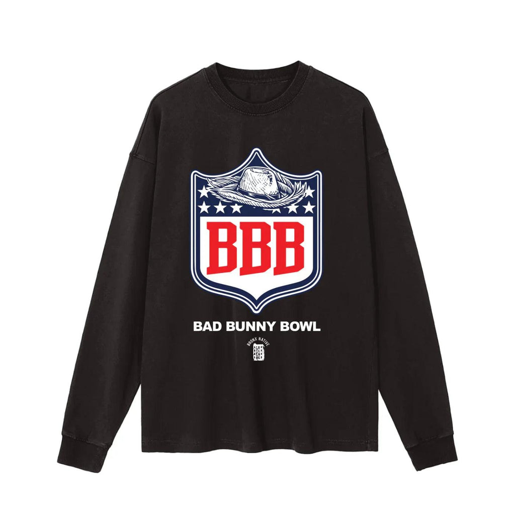 Bad Bunny Bowl Vintage Washed Long Sleeve T | Bronx Native – Bronx