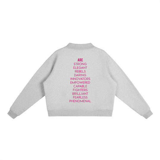 Bronx Women Are Essential Fleece Mock-Neck Crew Sweatshirt